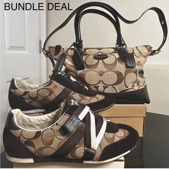Coach Shoes - *Sale*Coach Signature Monogram Bundle Deal: Bag & Sneakers Only”FIRM”!